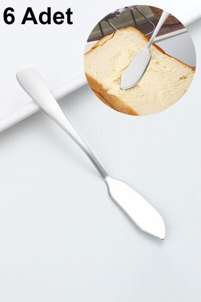 Chavin 6 Adet 1010 Çelik Silver Renk Tereyağ Reçel Kahvaltı Bıçağı cin618by-6
