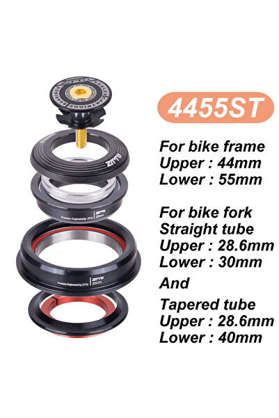 ZTTO سماعة رأس دراجة جبلية 4455ST CNC 1 1/8"-1 1/2" 1.5 مخروطي 28.6 أنبوب مست...