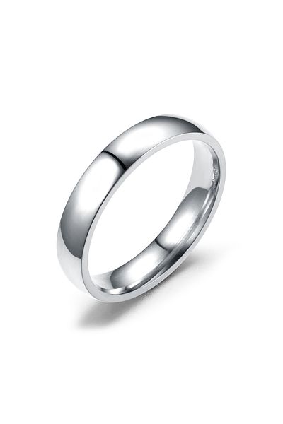 Chavin 4 Mm Promise Engagement Gray Women's Men's Steel Ring Eh24by