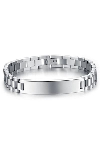 Chavin Men's Imprint Bracelet - 12 Mm. Gray 316 L Steel, Ea40