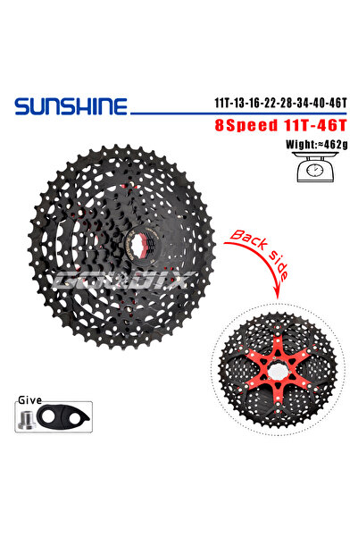 Choice كاسيت 8 سرعات 11-46T أسود من SUNSHINE لدراجات الجبال 8/9/10/11/12 سرعة...