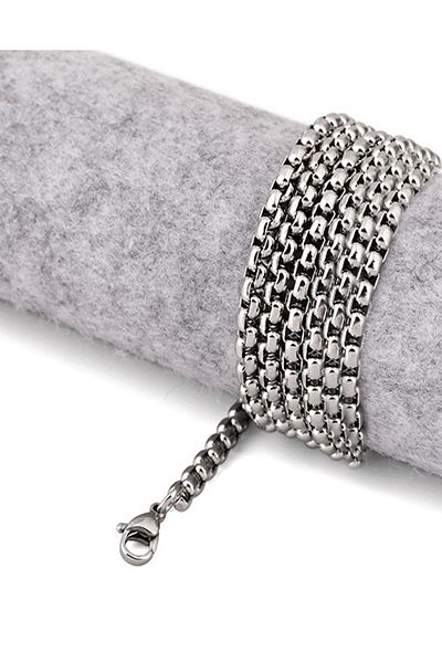 Chavin Men's Gray Steel Chain - 75 Cm. 2 Mm. De95