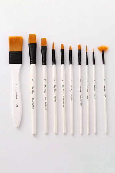 Weather Forecast 10 Pieces ProFessional Nylon Paint Brush Set - Oil Acrylic Gouache Cin671by