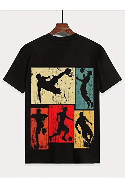 LAND MODA تي شيرت بسيط كبير الحجم بتفاصيل طباعة للجنسين