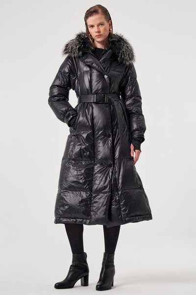 UTOPIAN Kürk Yaka Uzun Mont