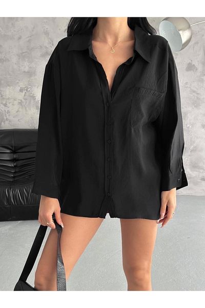 İntive Lingerie Modal Oversized Pocket Shirt