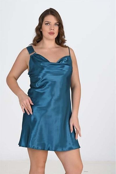 Motto10 butik Plus Size 2-Piece Petrol Dressing Gown Set Bigsize 6206