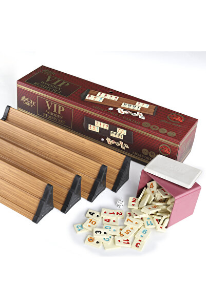 Alpsan Lotus Star Okey Vip Ahşap Okey Takımı Rummy Set