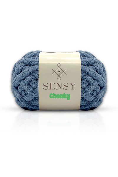 SENSY Chunky Hand Knitting Yarn 200 Gr Slippers Blanket Yarn Finger Knitting Yarn Scarf Beanie Hat Finger Yarn Denim Blue