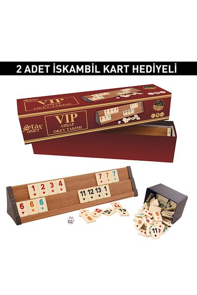 Alpsan Lotus Star Okey Vip Wooden Okey Set