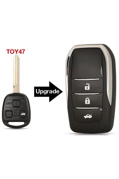 jingyuqin 3 Buttons jingyuqin Modified Remote Car Key Shell Case For Toyota Yaris Carina Corolla Avensis Foldi