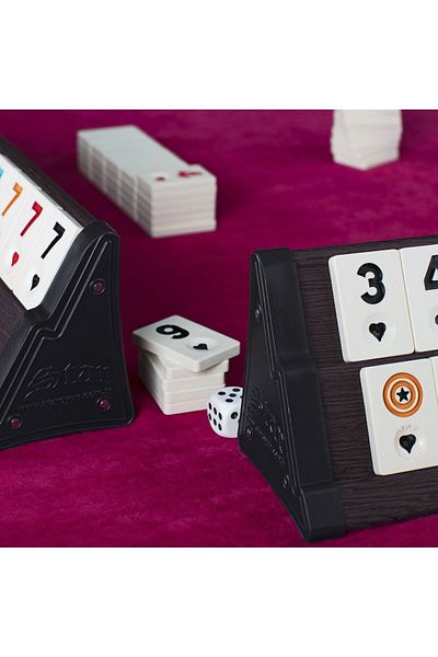 Alpsan Lotus Star Okey Vip - Dark Brown Wooden Okey Set