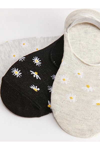 LC Waikiki Çiçekli Kadın Babet Çorap 3'lü Paket (S3)