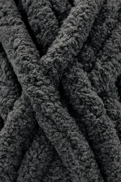 SENSY Chunky Finger Knitting Rope Hand Knitting Rope 200 Gr Shawl Rope Scarf Rope Baby Blanket Rope Hat Rope Dark Gray
