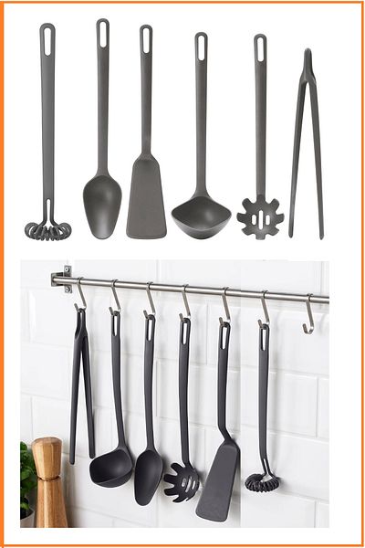 IKEA Fullandad Set of 6 Gray Spoon Ladle