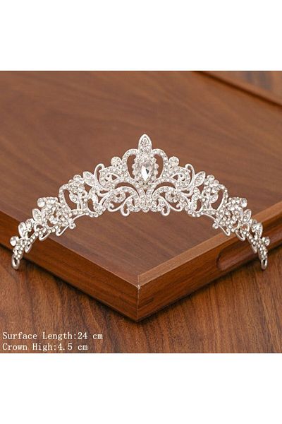 Choice Silver Color Bridal Tiara Hair Crown Wedding Hair Accessories For Women Silver Color Crown For Brida