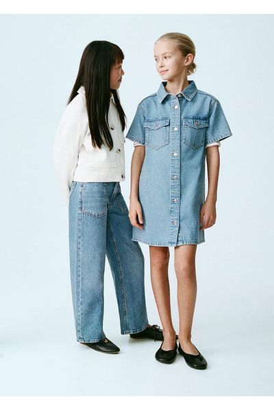 MANGO Kids Κοντό τζιν φόρεμα