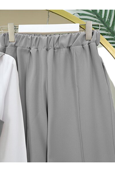 Modamorfo Long Vest and Trousers Set - Belt and Button, Gray