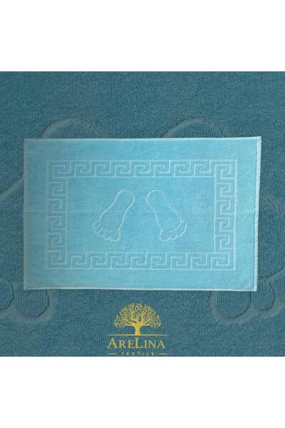 OYT TEKSTİL Foot Towel, Jacquard Foot Patterned Towel, Foot Mat Mint Cotton 50X70 cm