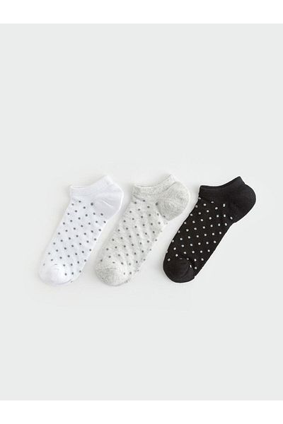 LC Waikiki Ciorapi papuci pentru femei cu buline, pachet de 3 (S4)