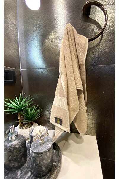 Arelina Textile %100 Pamuk Bej 50x100 El Yüz Baş Havlusu