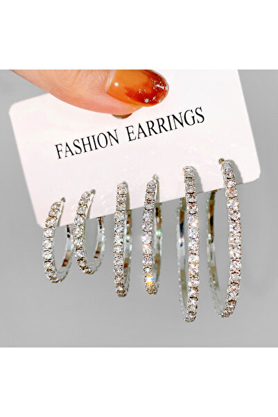 Choice طقم مجوهرات مكون من 6 قطع من الأقراط النسائية العصرية المصنوعة من النح...