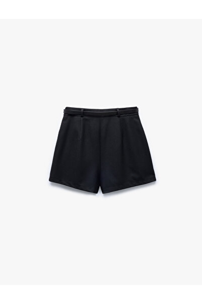 Koton Standart Bel Kemerli Pileli Mini Şort Etek