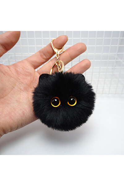 Choice سلسلة مفاتيح قطة سوداء لطيفة من القطيفة على شكل دمية كرتونية لعبة قلادة مفاتيح للنساء والفتيات حقيبة زينة مفتاح السيارة