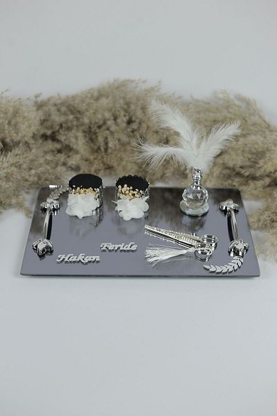 Basic Creation silver promise tray mirrored tray