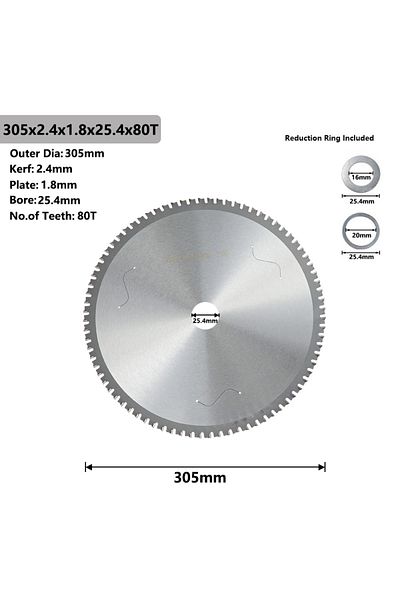 Choice 305x2.4x1.8x25.4x80t Xcan 1pc Circular Saw Blade 305mm Metal Cutting Disc 60t 80t For Aluminum Iron