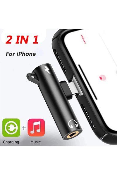 Choice Red 2 In1 Adapter Splitter For iPhone 14 13 12 11 X For Lighting to 3.5mm Audio Headphone Charging J