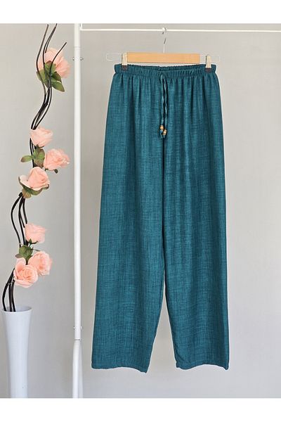 ENDAMIM Linen Pant Large Size Comfortable Fit Without Cover Waist Elastic Size 40-50
