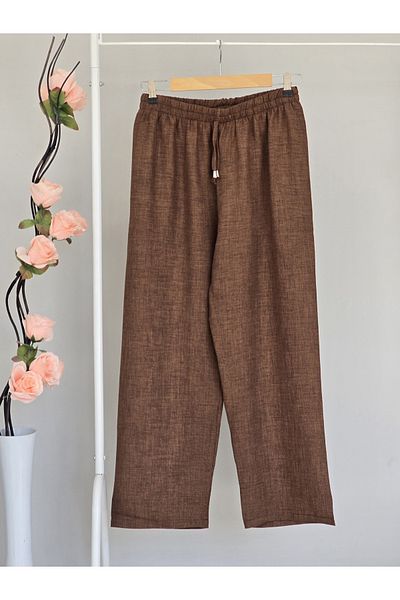 ENDAMIM Plus Size ComfortaBle Linen Trousers - No Pockets and Elastic Waist Size 40-50