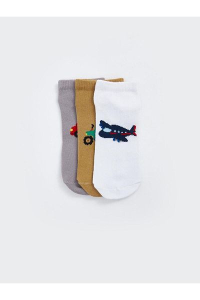 LC Waikiki Printed Baby Boy Booties Socks 3-Piece (S4)