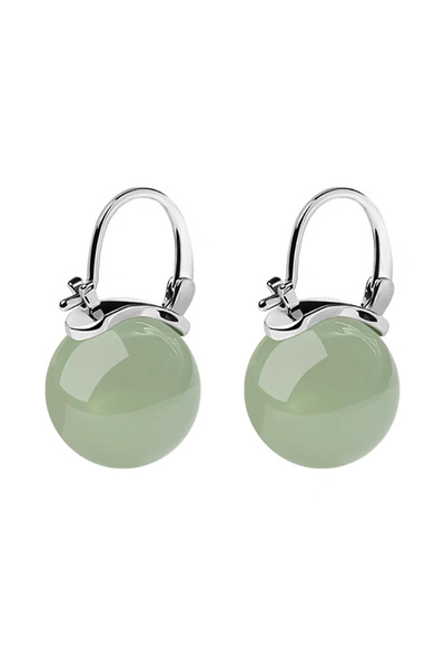 Choice A1 Ancient Style Jade Bead Earrings Gentle Fashion Temperament Ear Buc...
