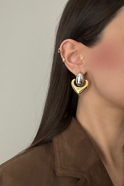 Okko Store Double Color Heart Earrings