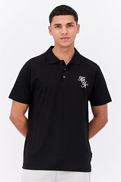 French Connection Men 3 Pcs Regular Fit Brand Logo Short Sleeves Polo, Black