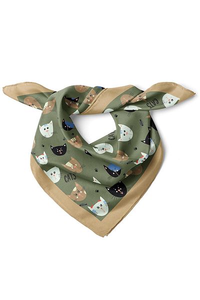 nehir eşarp Cat Patterned Bandana