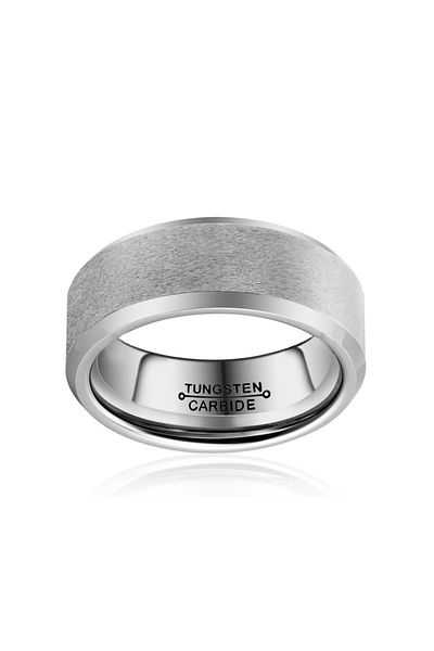 Chavin Men's Brushed Gray Tungsten Ring Dm84