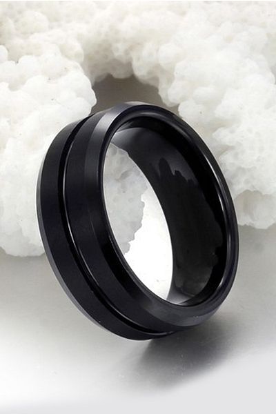 Chavin Women Men Matte Black Brushed Tungsten Ring dm76