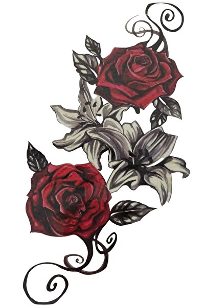 Barly Gül Modelli Geçici Dövme Tattoo