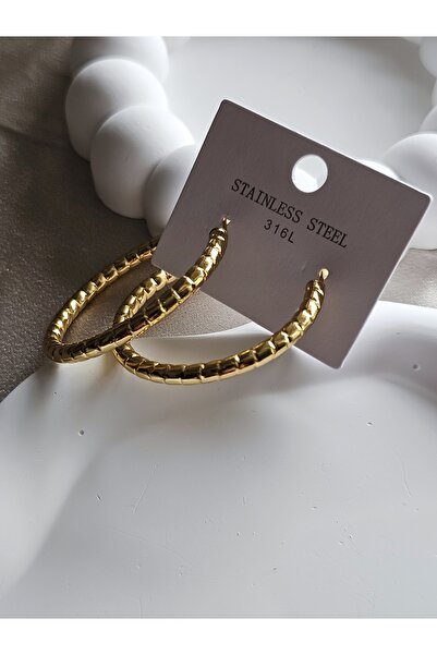 bej jewelry Büyük Boy Halka Gold Küpe