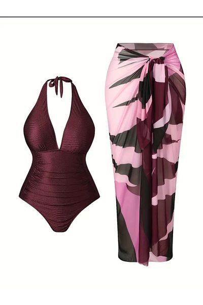 sheinden SET DE COSTUME DE BAIE TUL FUSTA DE Mărime Plus