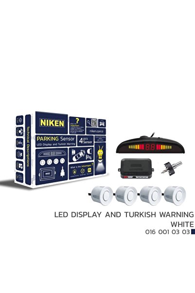 Niken Park sensörü led ekranlı-türkçe sesli beyaz Tüm modellere uyumlu Niken