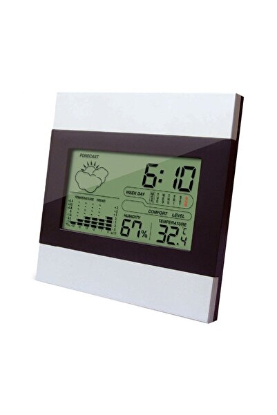 Weather Forecast Saatli Takvimli ve Alarmlı Sıcaklık Nem ölçer Saati thr141