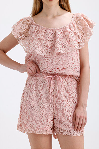 Sense Elastic Lined Lace Shorts| Şrt33683 Powder