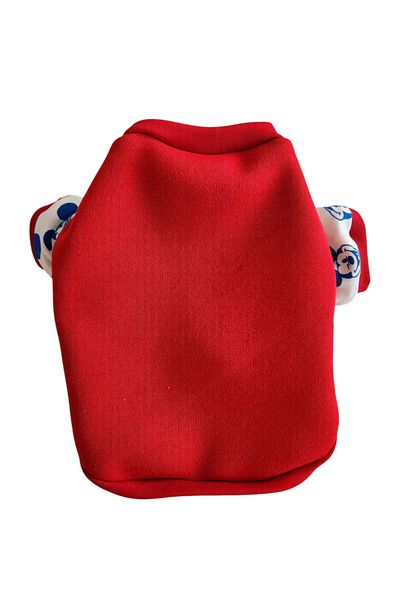 atelyu Cat Dog Suit Red Ruffed Sweatshirt