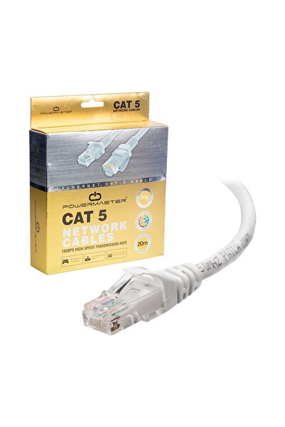 Powermaster Cat5 20 Metre RJ45 Patch Network Ethernet İnternet Kablosu
