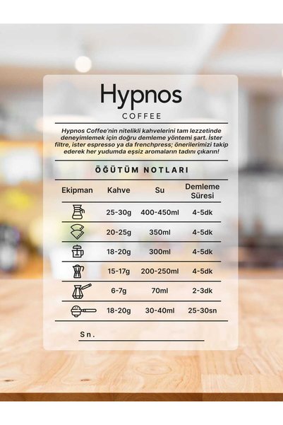 Hypnos Coffee Original Blend Filter Coffee - Espresso - 250Gr