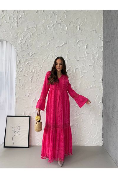 Lady Pixie Tassel Detail Fi̇sto Brode Dress
